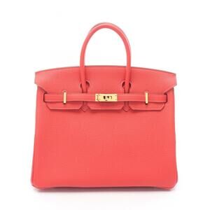 Hermes Birkin 25 Handbag, Leather Togo, Women's, Red